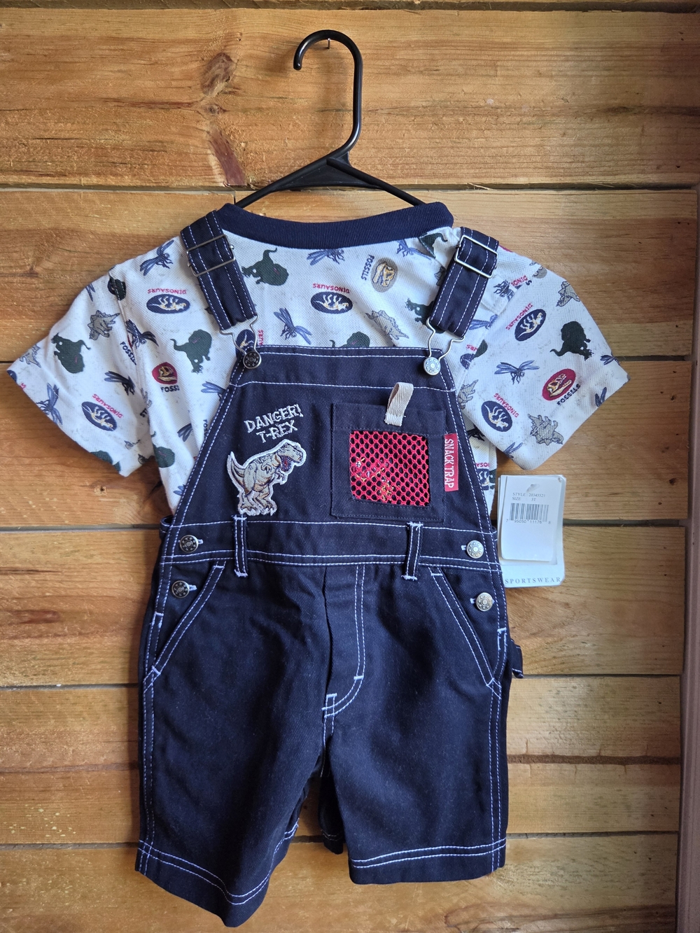 Kids Vintage Dino Shortalls